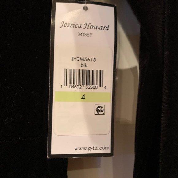 NWT - Jessica Howard Black Velvet dress with bow accent - Picture 8 of 12